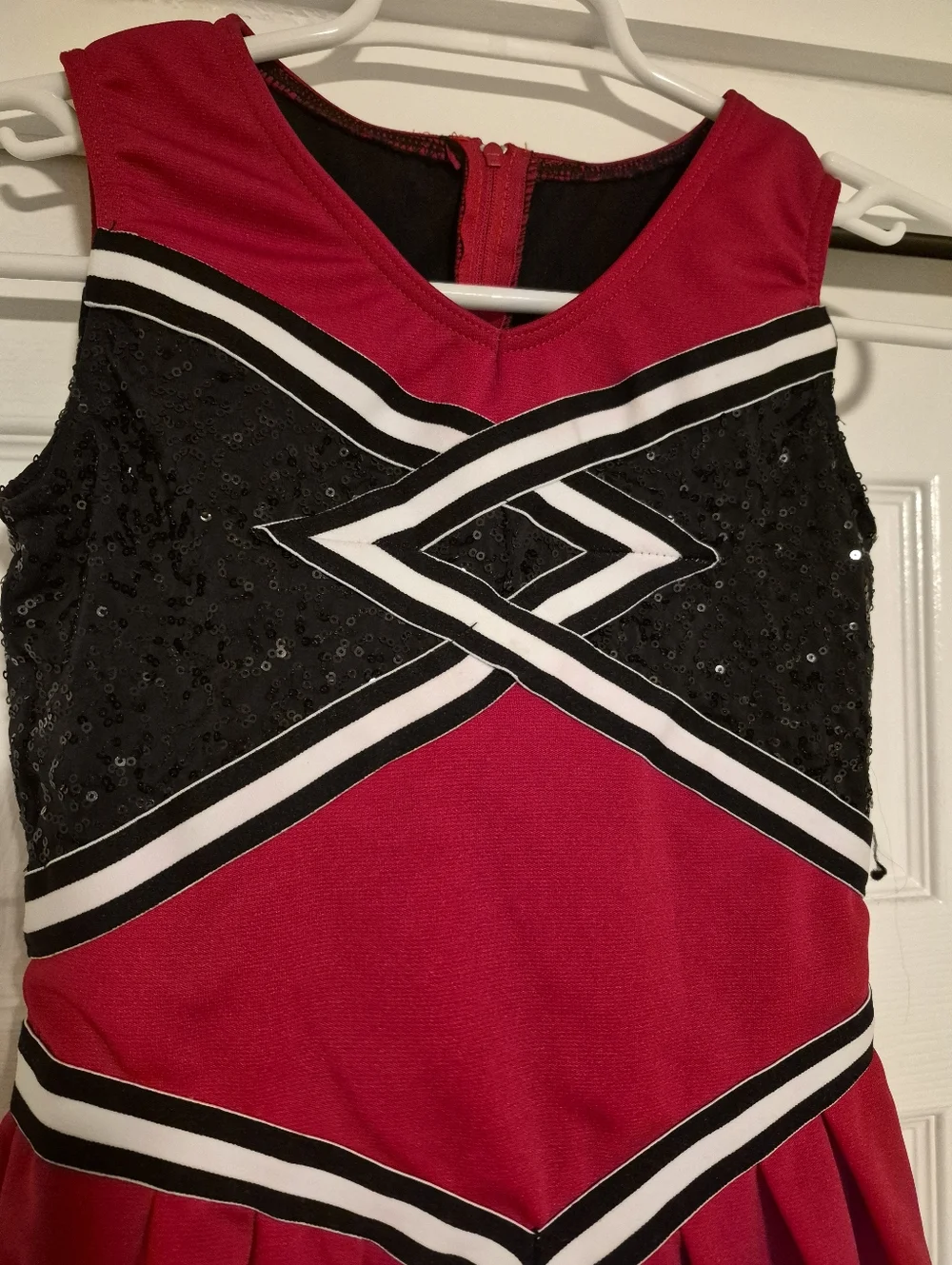 Weissman Legendary Red Black White Sequin Cheerleader Dance Costume MC 11023